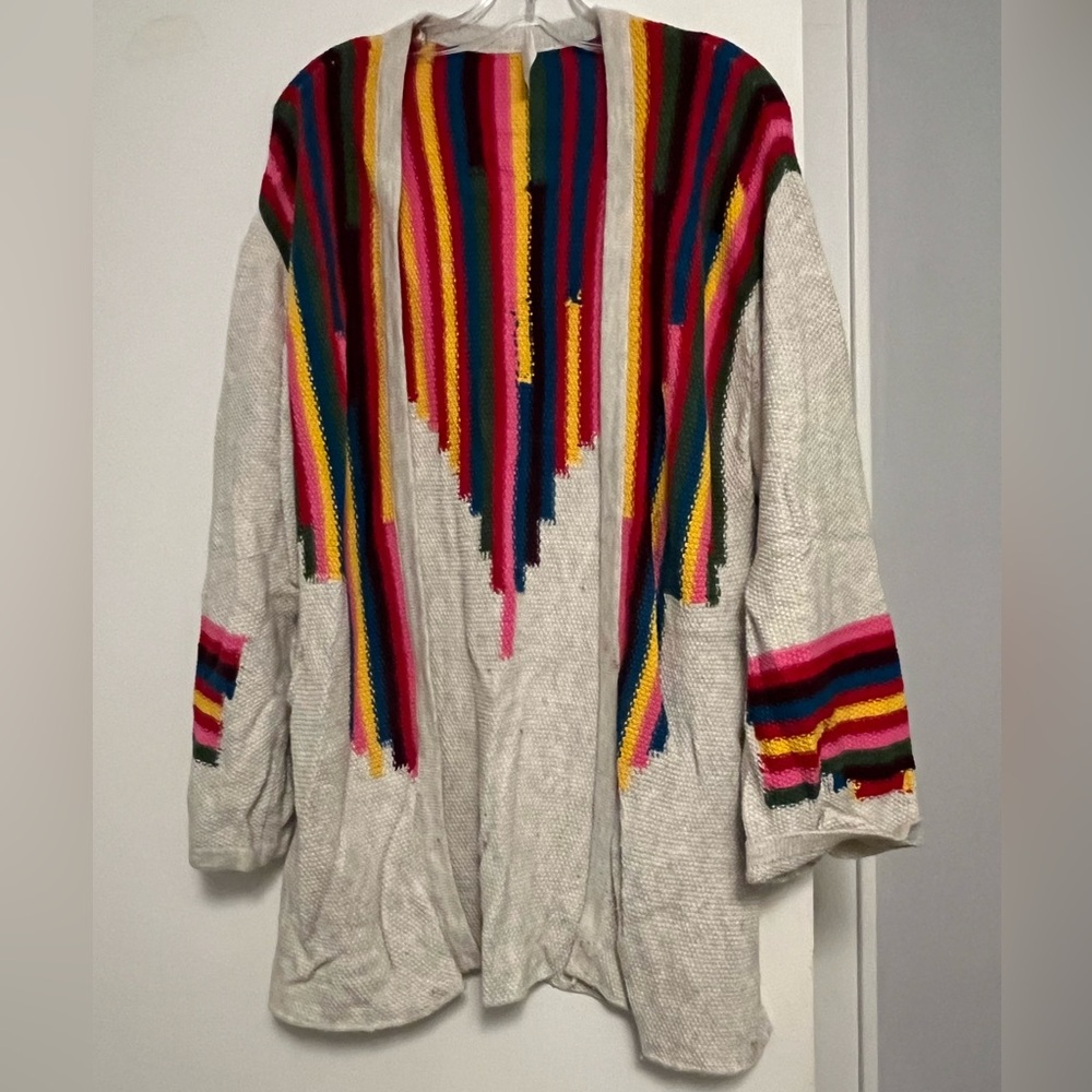 Stacked Rainbow Sweater in Grey